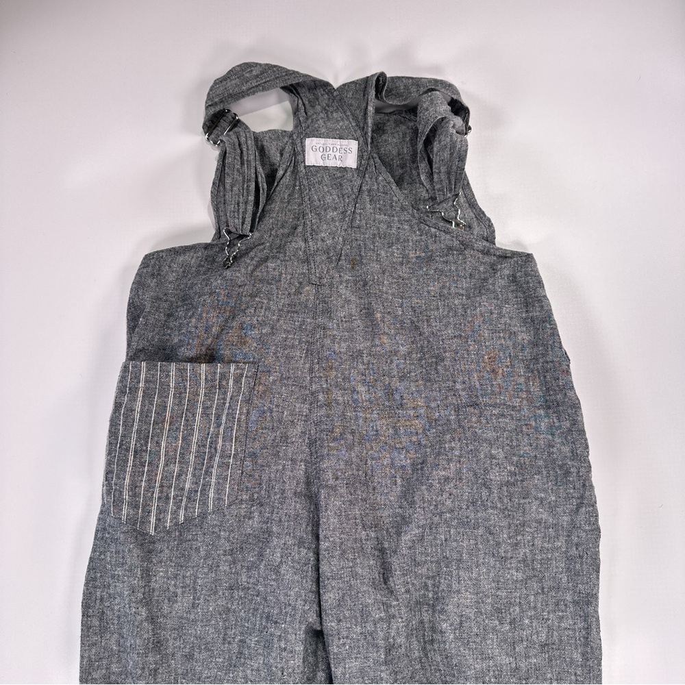 Goddess Gear Womens Hemp Organic Cotton Bib Overalls Wide Leg M - Picture 8 of 13